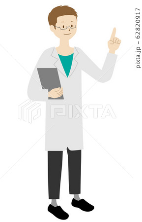 男性(医師)の立ち姿のイラスト(指差しのポーズ) 男性(医師)の立ち姿のイラスト(指差しのポーズ) 62820917