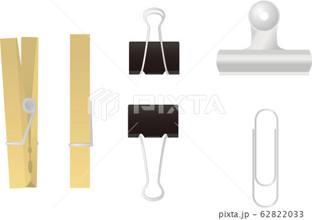 クリップ ダブルクリップ 木製クリップのイラスト素材 6233