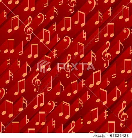 Seamless abstract background with musical signs and light streaks behind. 62822428