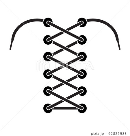 Black Shoelace Icon Isolated on White Background 62825983