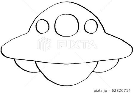 シンプルな宇宙船 塗り絵 線画のイラスト素材