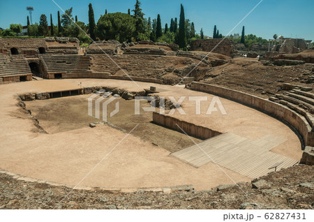The Roman Amphitheater at the archaeological site of Merida The Roman Amphitheater at the archaeological site of Merida 62827431