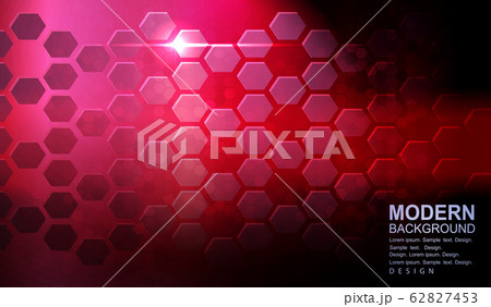 Geometric red design with hexagonal grid and mosaic 62827453