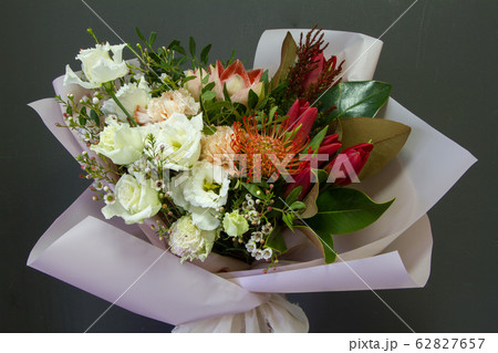 The original bouquet in vintage style on a dark 62827657