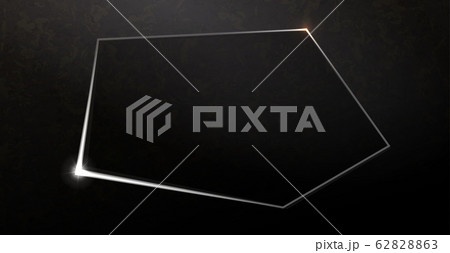 Dark texture background with a pentagonal frame with a light border and glitter 62828863
