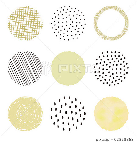 手描き 円 セット (きいろ) 62828868