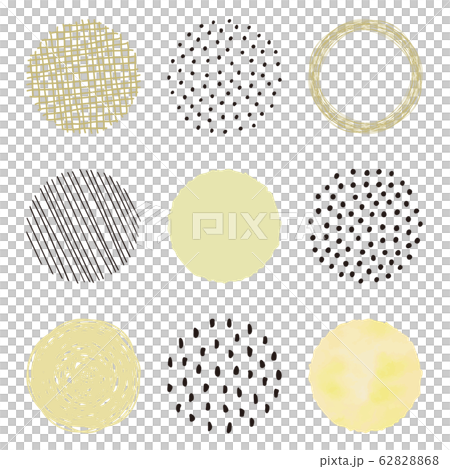 手描き 円 セット (きいろ) 62828868