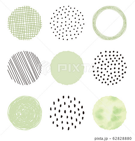 手描き 円 セット (みどり) 手描き 円 セット (みどり) 62828880