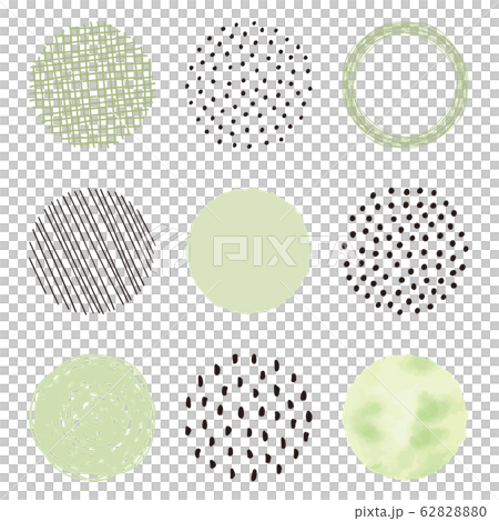 手描き 円 セット (みどり) 手描き 円 セット (みどり) 62828880