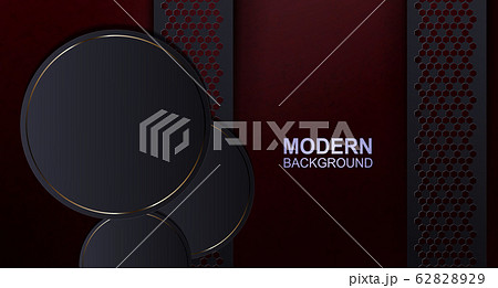 Dark red texture background with round frames with a gold border 62828929