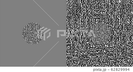 Chubb optical illusion or error in visual perception. The two circle shapes in the center are identical, but they appear different because the background fields are different. Illustration. Vector. 62829994