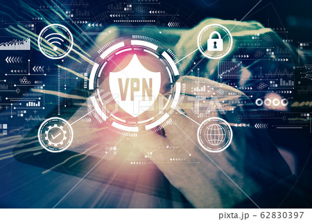VPN concept with man using tablet VPN concept with man using tablet 62830397