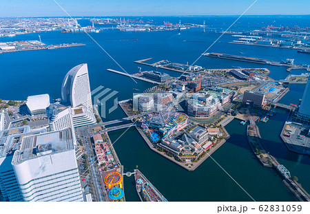 日本の横浜都市景観  新型コロナウイルス・ダイヤモンド・プリンセス（画面上）＝2020年2月9日 62831059