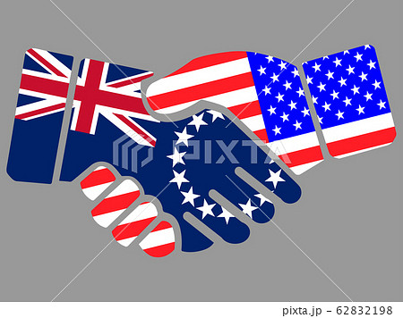 Cook Islands and USA flags Handshake vector 62832198