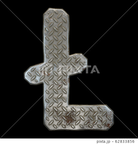 Industrial metal symbol litecoin on black background 3d 62833856