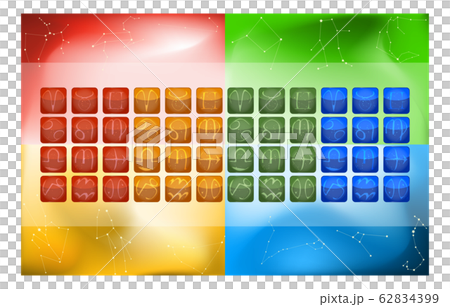 12個星座彩色圖標集，4種顏色，12種類型 62834399