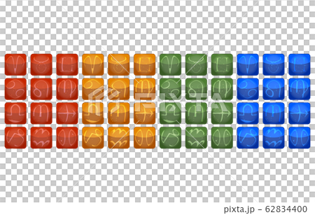 12 constellation colorful icon set, 4 colors, 12 species, white background 62834400