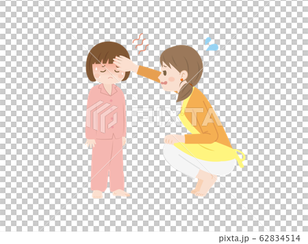 熱が出る女の子のイラスト 熱が出る女の子のイラスト 62834514