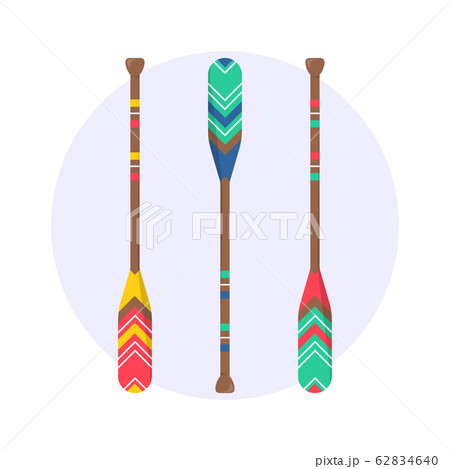 Set of cute oar paddle boat in cartoon Set of cute oar paddle boat in cartoon 62834640