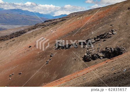 View from Cotopaxi volvcano during trekking trail. 62835657