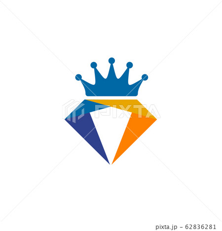 Diamond with crown logo design vector template 62836281