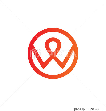 W letter initial icon logo design vector template 62837290