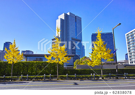 秋の東京都千代田区の永田町バイパスから見る総理大臣官邸の景観 62838078