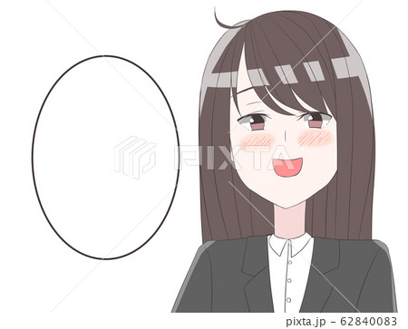 スーツ　女性　社会人　吹き出し 62840083