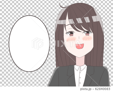 スーツ　女性　社会人　吹き出し 62840083