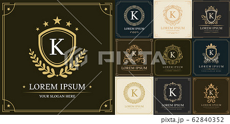 Set of luxury logo template, Initial letter type K, vector illustration 62840352