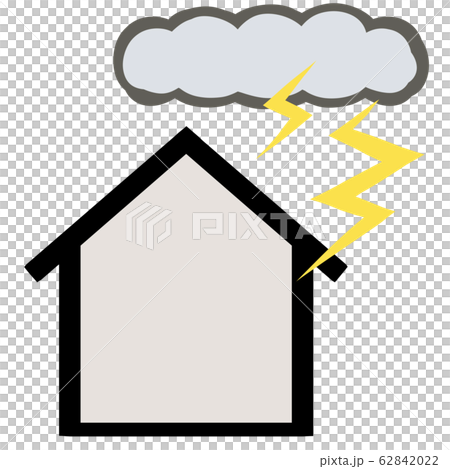 家 落雷のイラスト素材