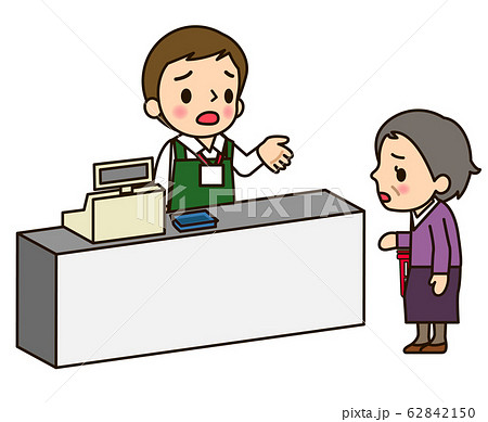 入荷(在庫)を聞く買い物客 入荷(在庫)を聞く買い物客 62842150