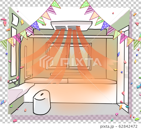 A bath with a ventilation dryer on the ceiling! 62842472