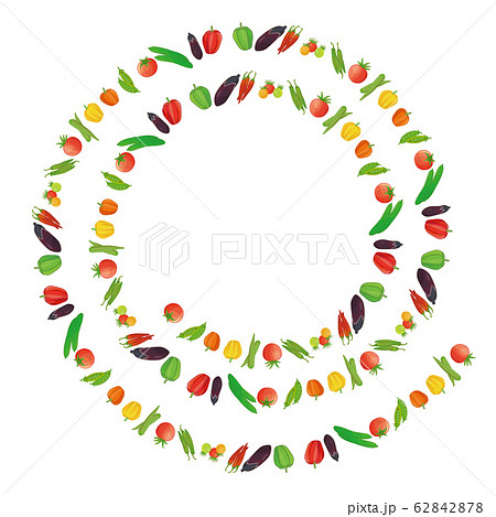 夏の野菜 セット フレーム ライン 輪 ぐるぐる 夏の野菜 セット フレーム ライン 輪 ぐるぐる 62842878