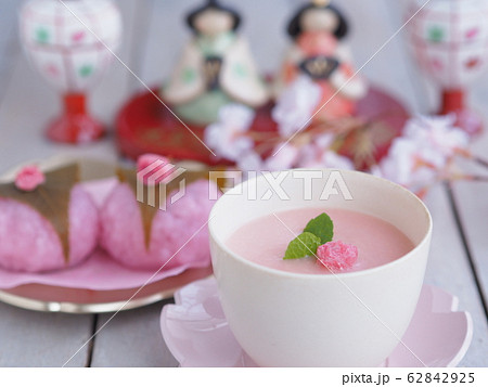 ひな祭り 桜甘酒 ひな祭り 桜甘酒 62842925