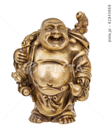 bronze figurine of Hotei (Fat Buddha) isolated 62843669