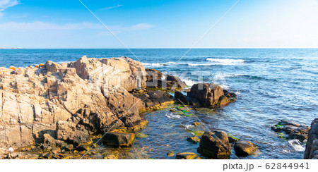 rocky sea coast in the morning 62844941