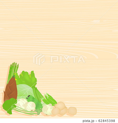 メッセージボードに春野菜の背景のイラスト素材