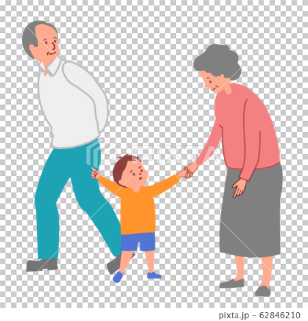 孫と祖父母　お出かけ　散歩　外出 62846210