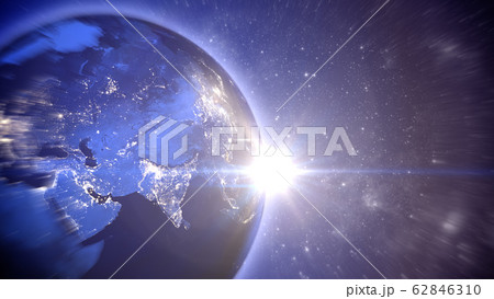 Map of the blue Earth with the dazzling Sun Map of the blue Earth with the dazzling Sun 62846310