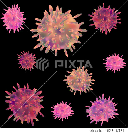 Seamless pattern a symbol of a virus black background. 62848521