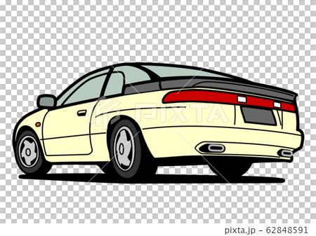 懐かしめ国産クーペ リアビュー 白色系 自動車イラスト 懐かしめ国産クーペ リアビュー 白色系 自動車イラスト 62848591