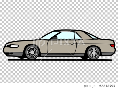国産ラグジュアリークーペ　グレー系　自動車イラスト 62848593