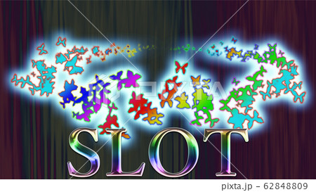 Slotという文字のある青い光彩が美しい背景画像です のイラスト素材