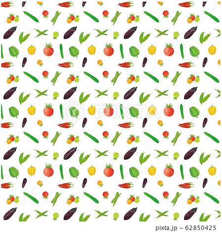 夏野菜のパターン柄のイラスト素材