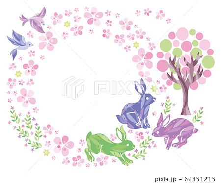 春 桜 動物 フレーム 春 桜 動物 フレーム 62851215