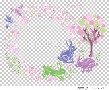 春 桜 動物 フレーム 春 桜 動物 フレーム 62851215