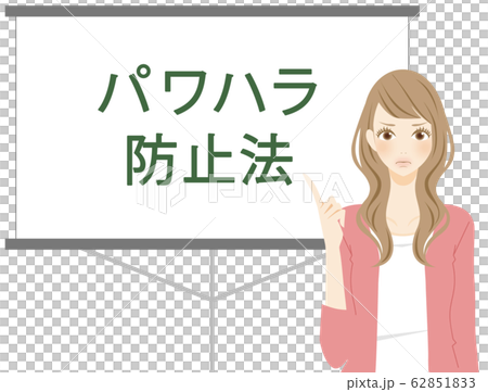 ハラスメント防止施策　セミナー　解説　アドバイス　若い女性　可愛い　イラスト 62851833