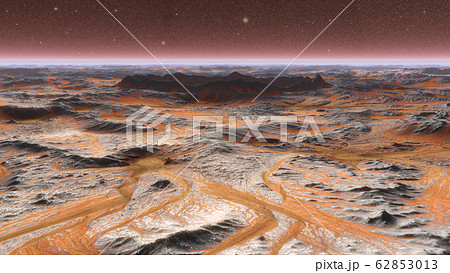 Mars Planet Surface With Dust Blowing. 3d illustration 62853013