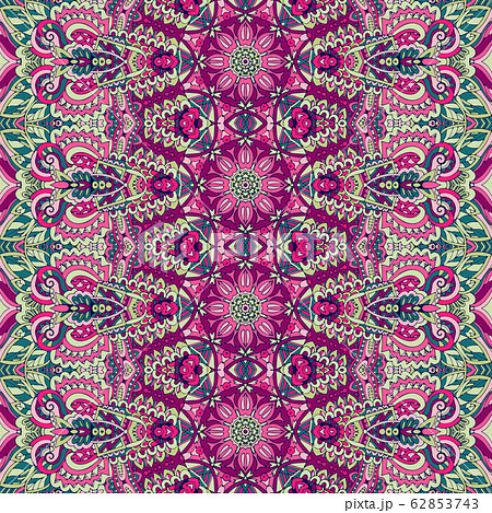 Abstract festive colorful grunge vector ethnic tribal pattern 62853743